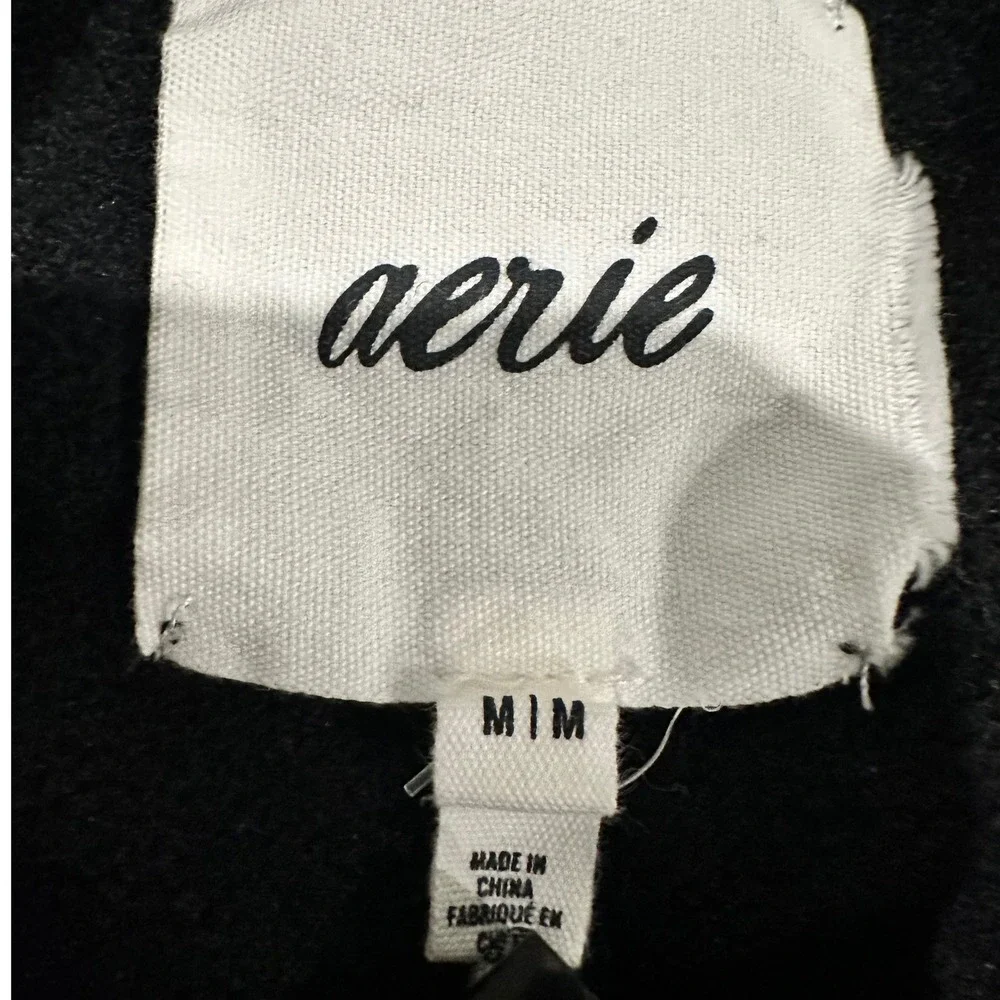 Aerie Womens Black White Striped Crewneck Oversized Knit Sweater Medium - Picture 3 of 8
